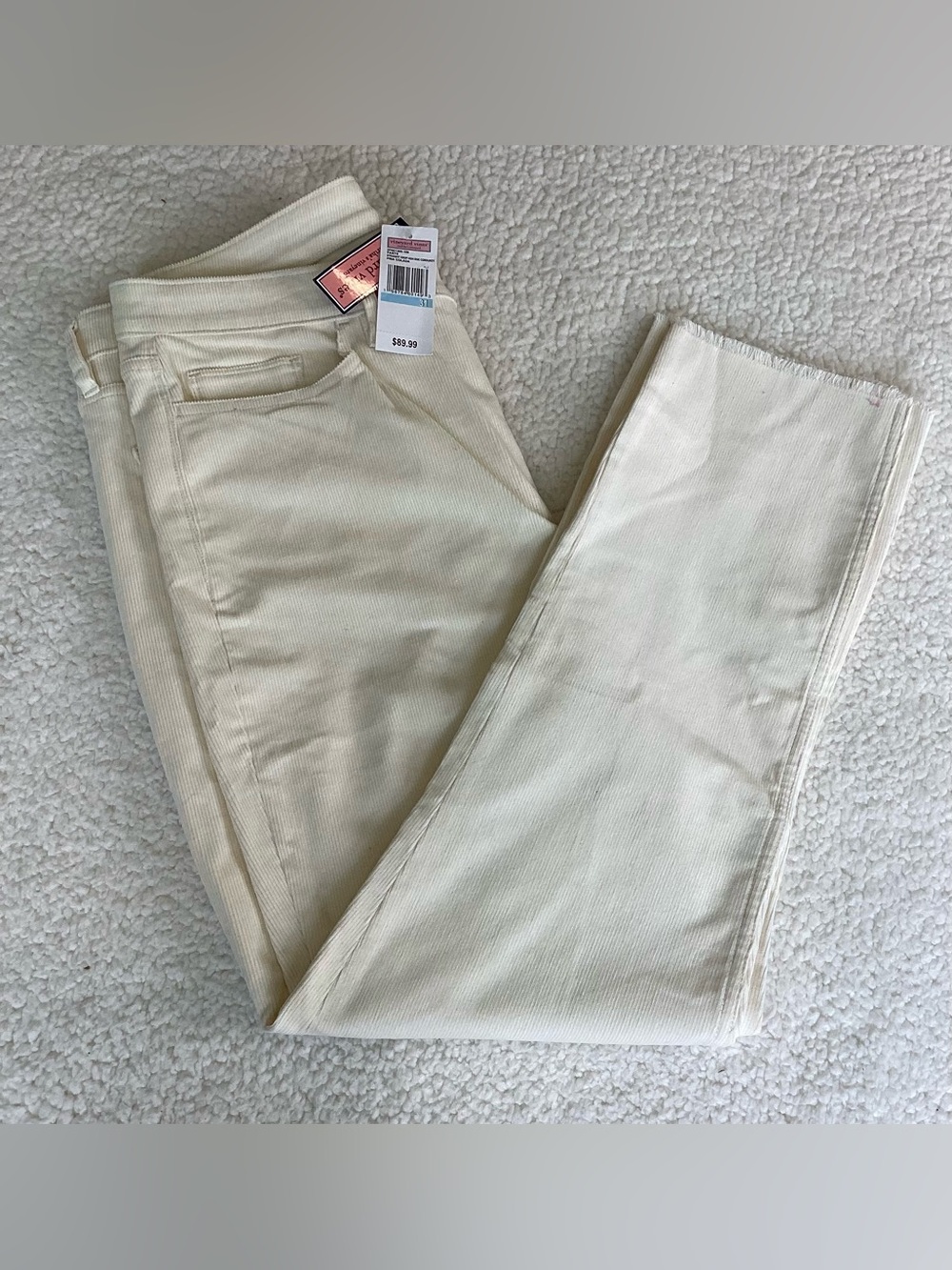 Vineyard Vines‎ Ivory Corduroy Crop Flare Jeans 31 Coastal Grandma NWT